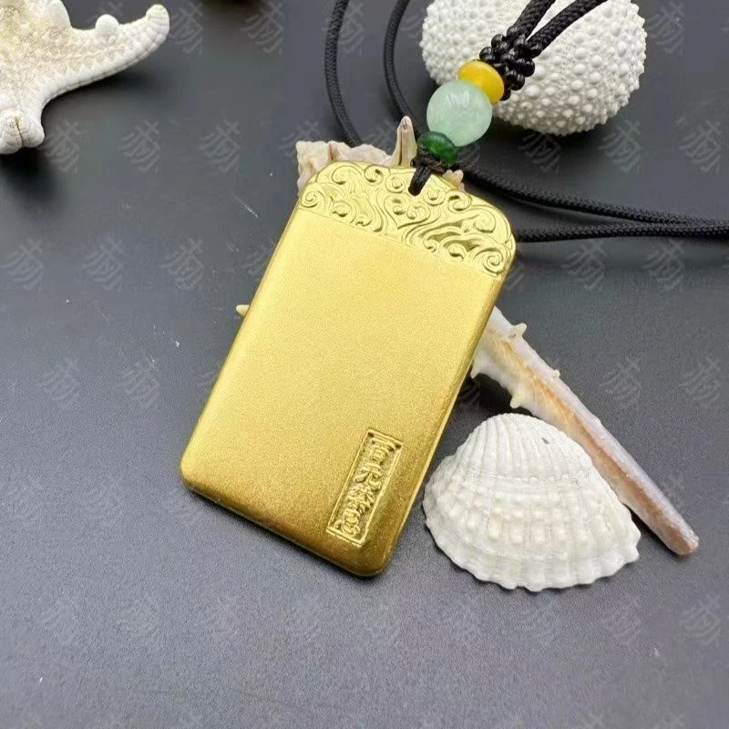 吊坠足银  古法无事牌吊坠（大）手工大气实心（不含链）复古百搭