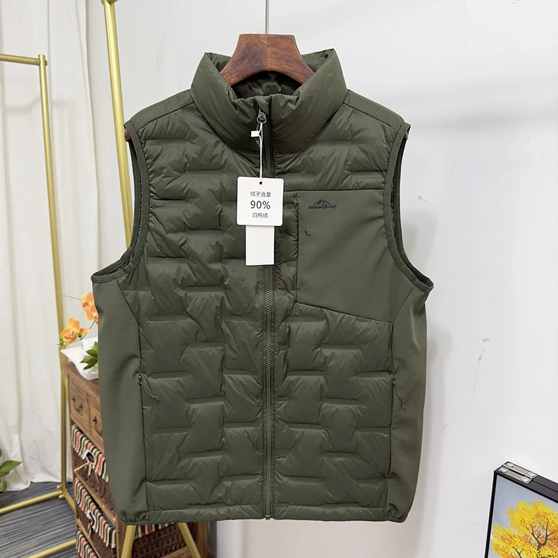 男士短款立领羽绒马甲山系内胆羽绒服马夹无缝压胶保暖坎肩背心