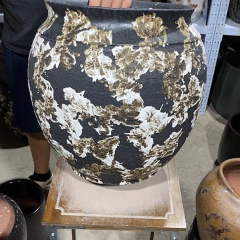 紫砂花盆口30高度38黑姹88888