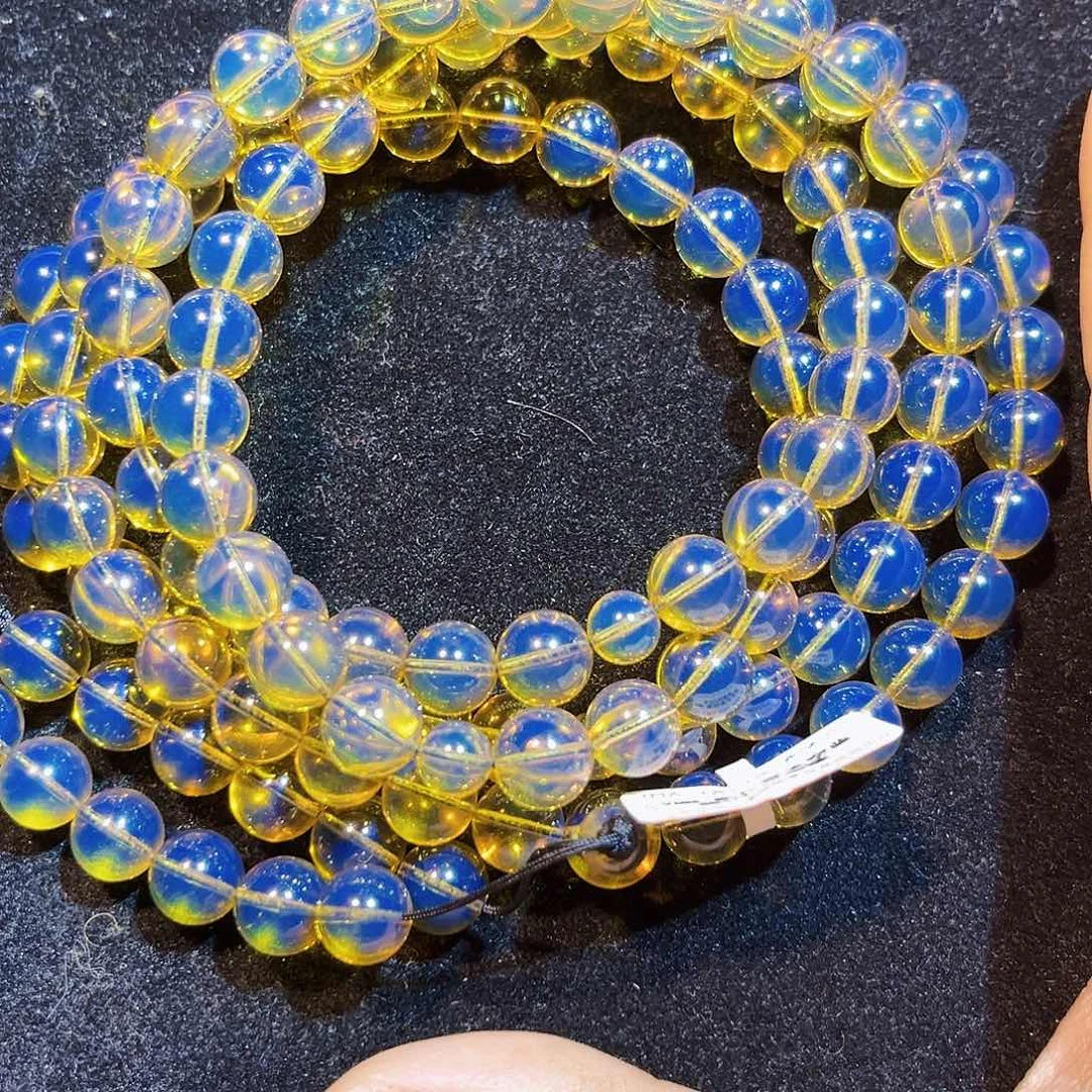 蓝珀未镶嵌珠宝奇石9mm佛珠