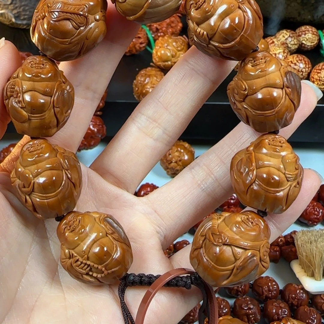 橄榄核手串/手链紫皮弥勒手串22尺寸