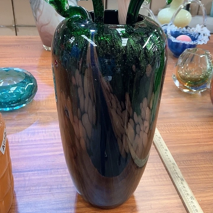 琉璃琉璃花瓶高34口9