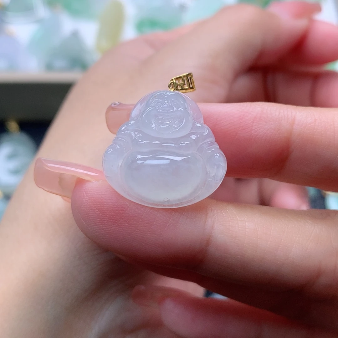 【闪购商品】翡翠18K金镶嵌吊坠(赠链)