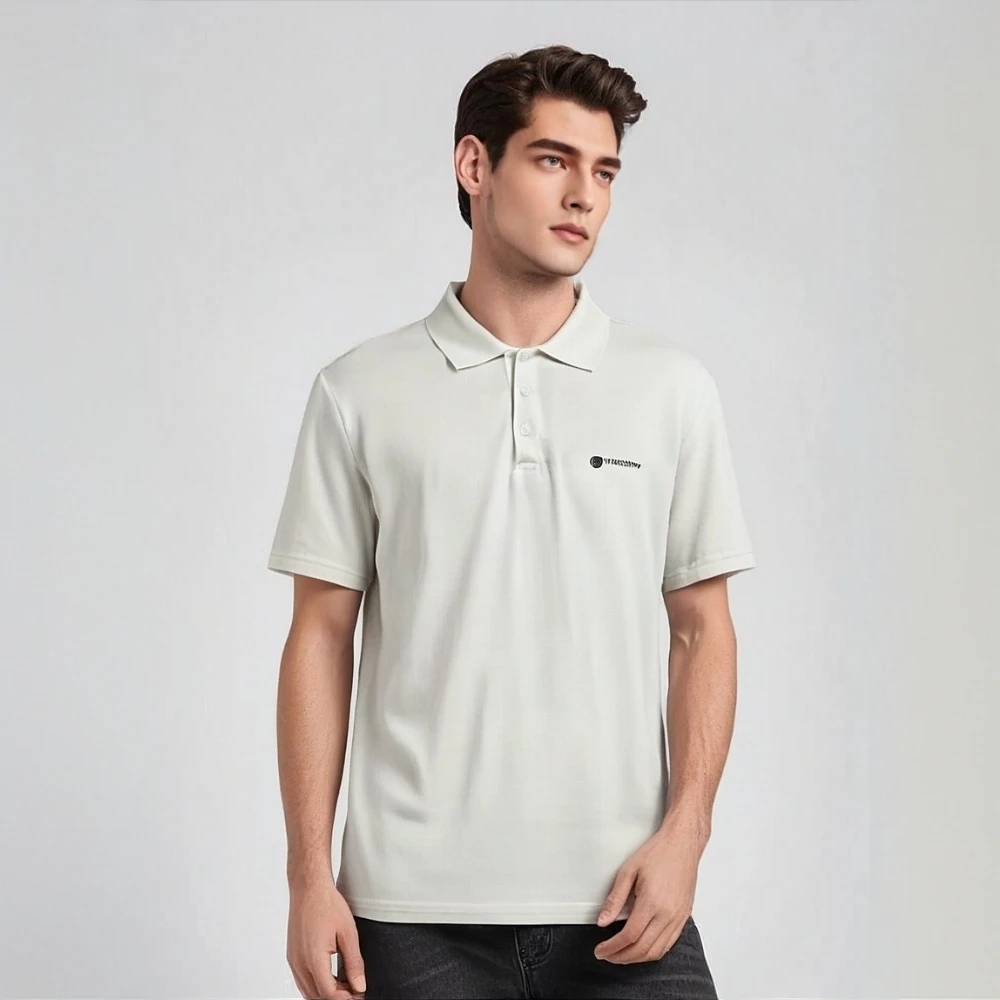 未使用 BURBERRY/博柏利 15848150 印花logo翻领POLO衫 白色 L码