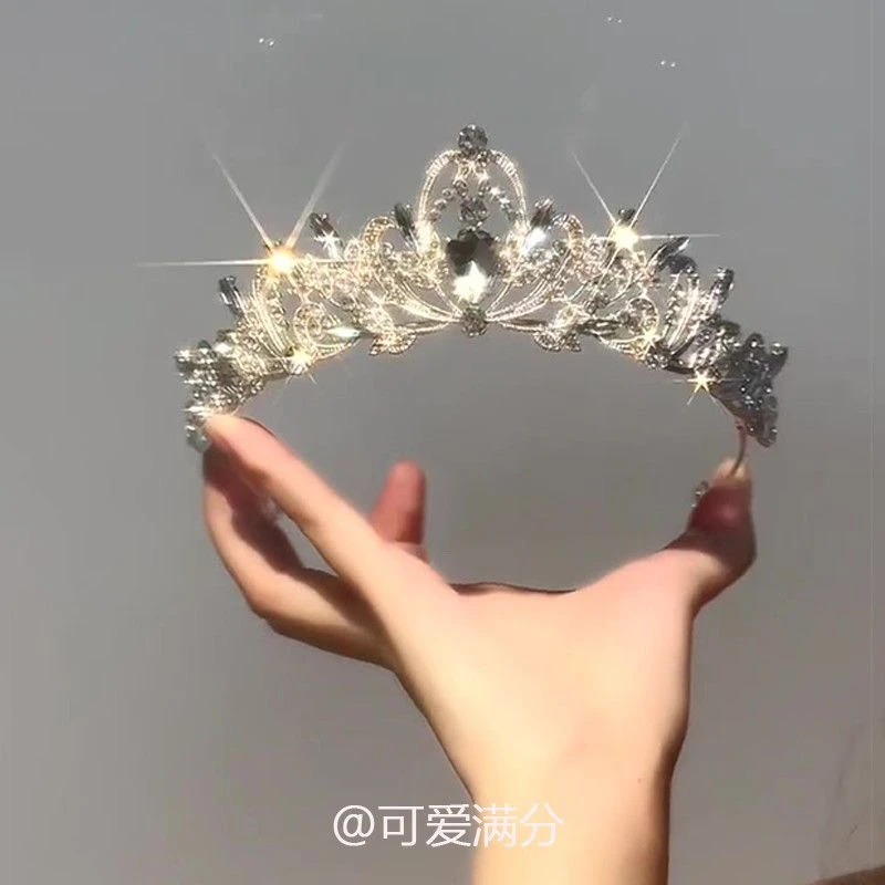 【在逃公主】爆闪韩式皇冠清冷感时尚轻奢高颜值生日头饰新娘发饰yw