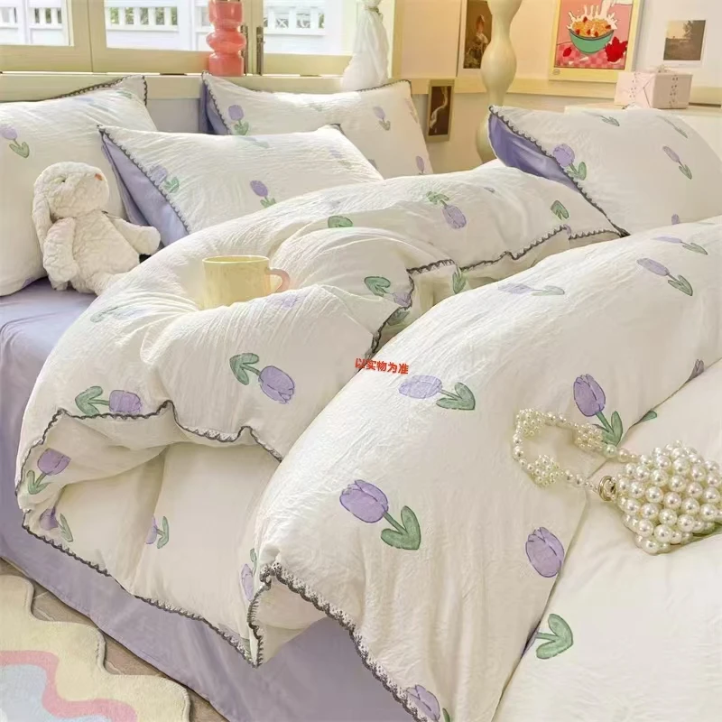 22#三件套碎花可爱韩式印花少女心公主风小清新单人