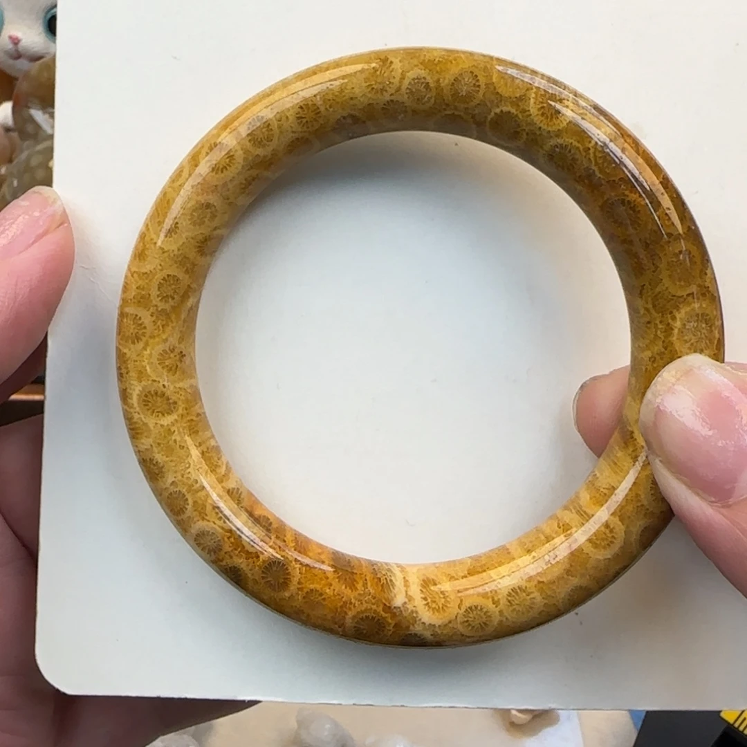 硅化珊瑚（珊瑚玉）未镶嵌手镯54-55圈