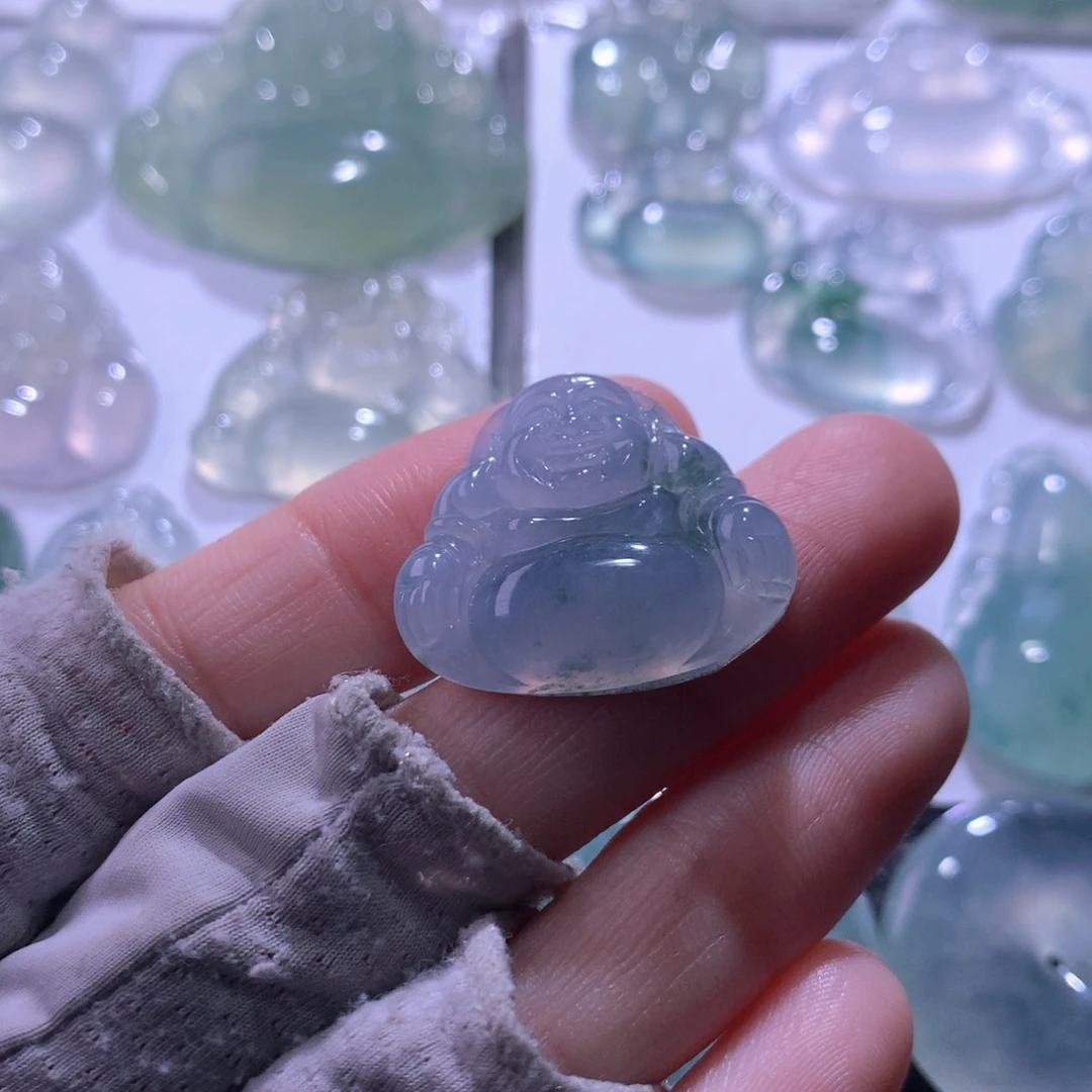 翡翠未镶嵌套链佛