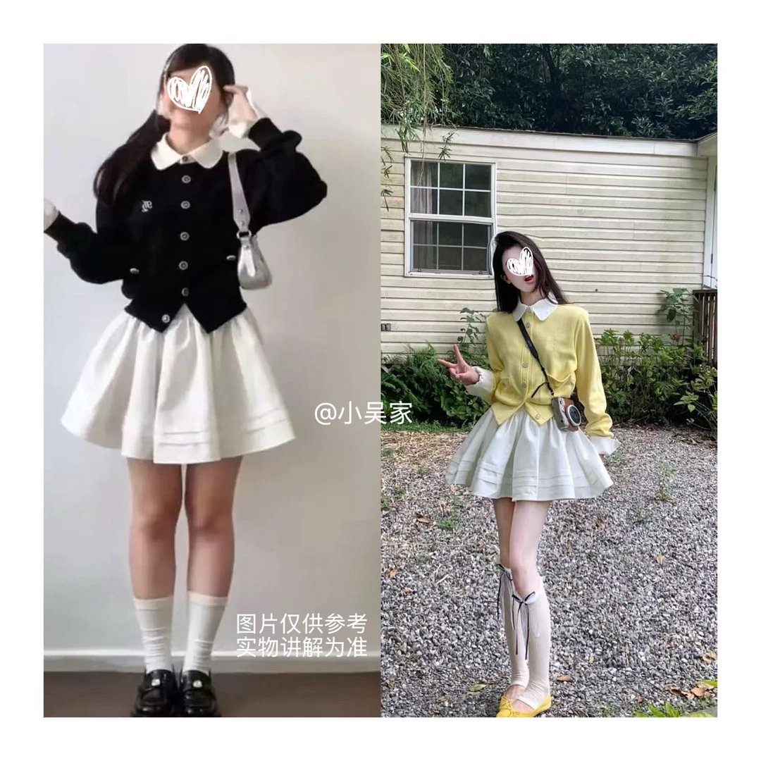 「小吴家」2025秋季新款韩系学院风穿搭套装两件套