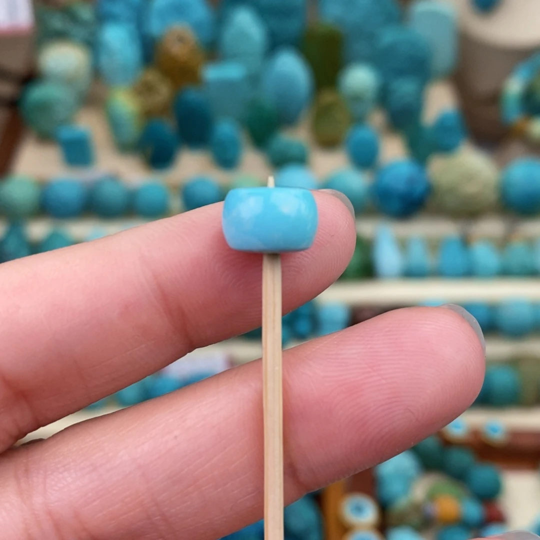 绿松石珠宝奇石未镶嵌9.2mm