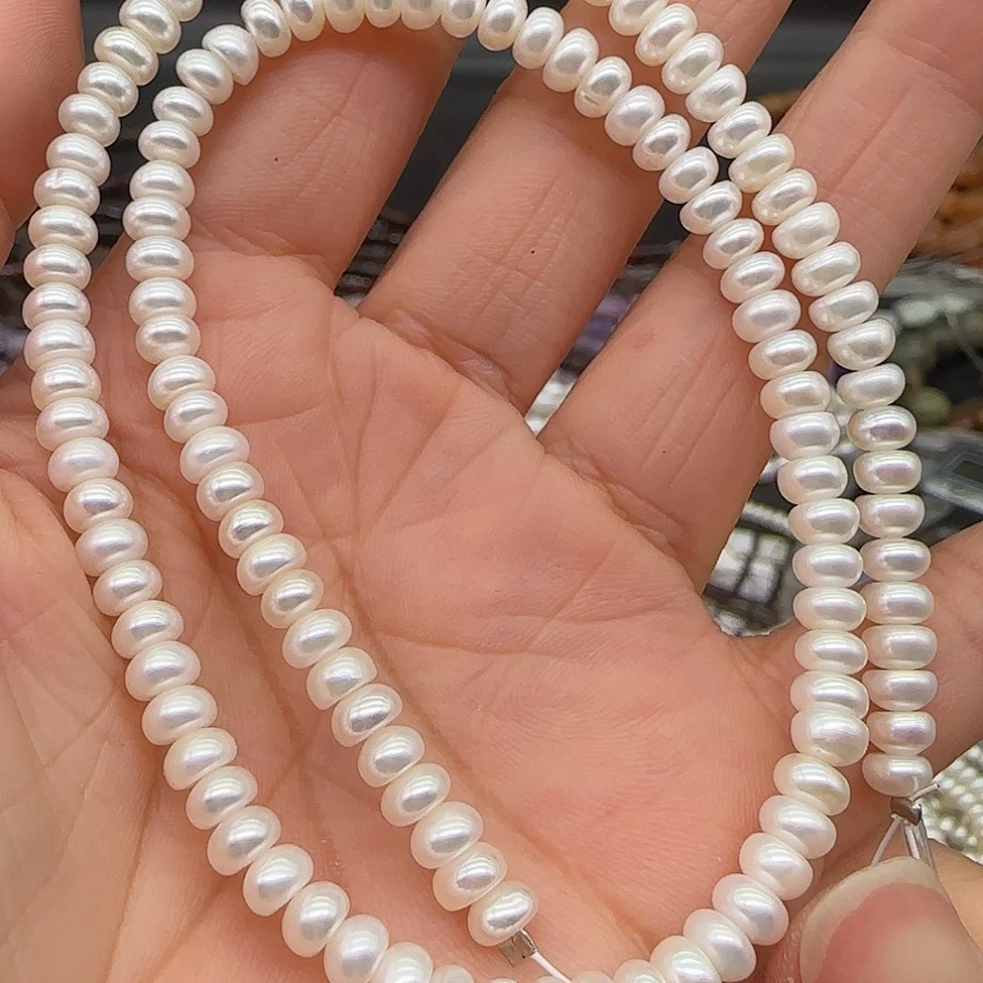 玛瑙/玉髓合金珠宝半成品珍珠馒头5mm一条
