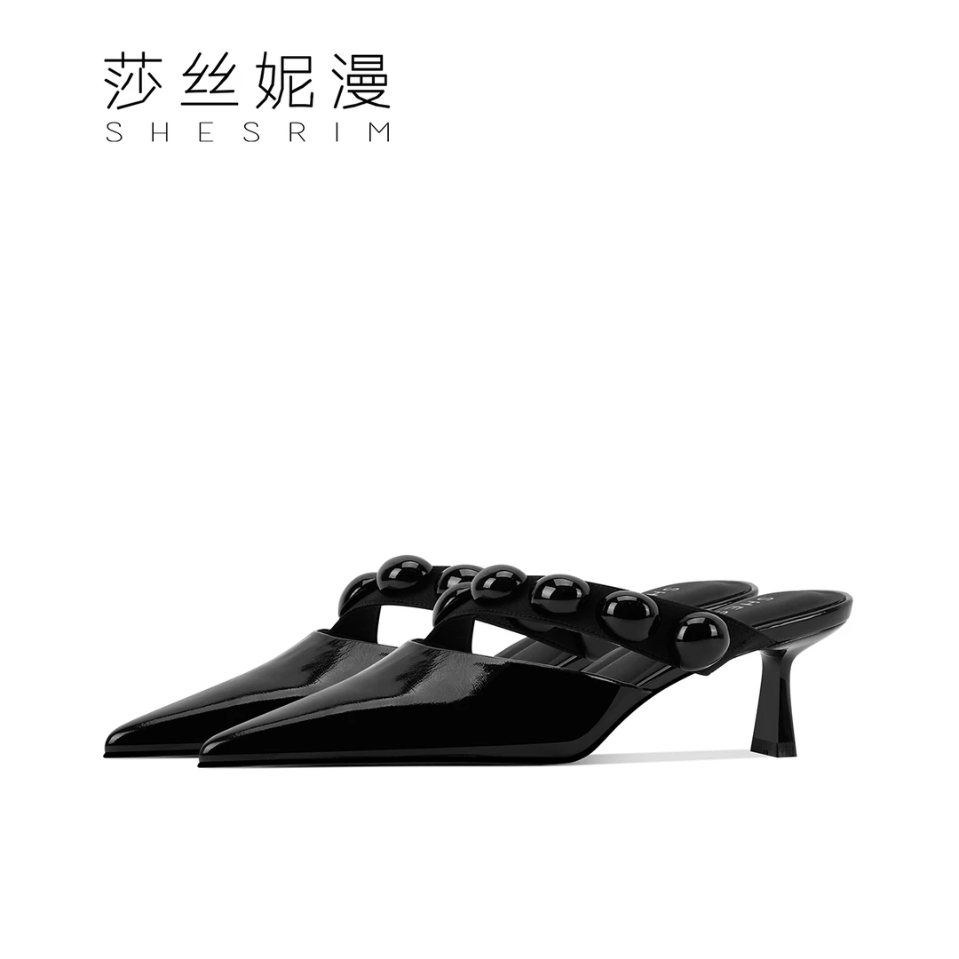 91-2025春夏新款凉鞋高跟鞋女黑色性感时尚优雅百搭凉鞋夏季低跟