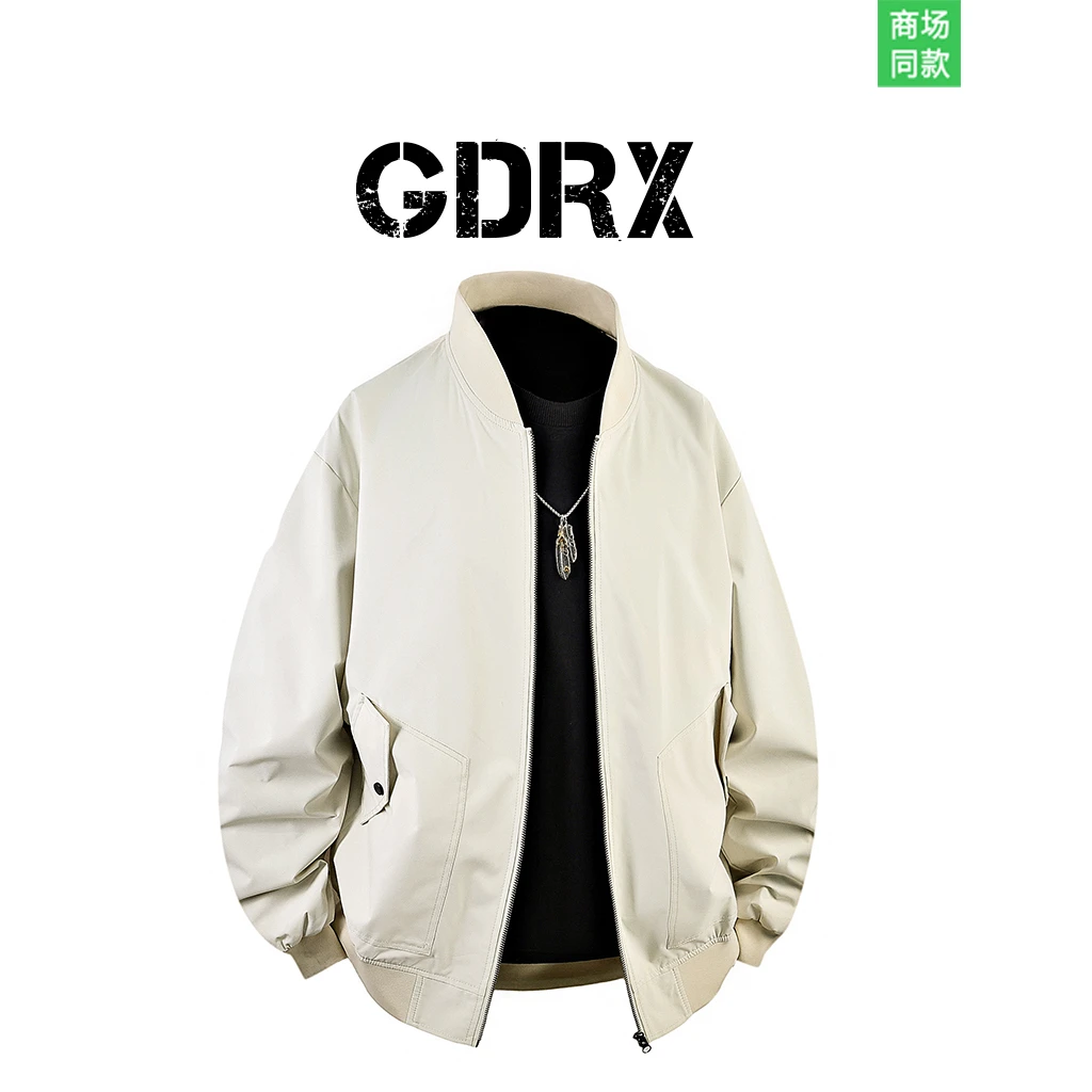 GDRX美式棒球领男士夹克2025春季新款运动户外休闲百搭上衣外套