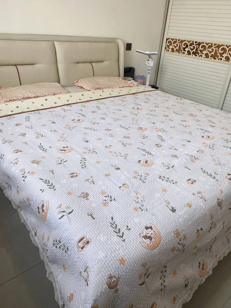 【月亮小狗】220.240泡泡棉蕾丝针织棉多功能床盖