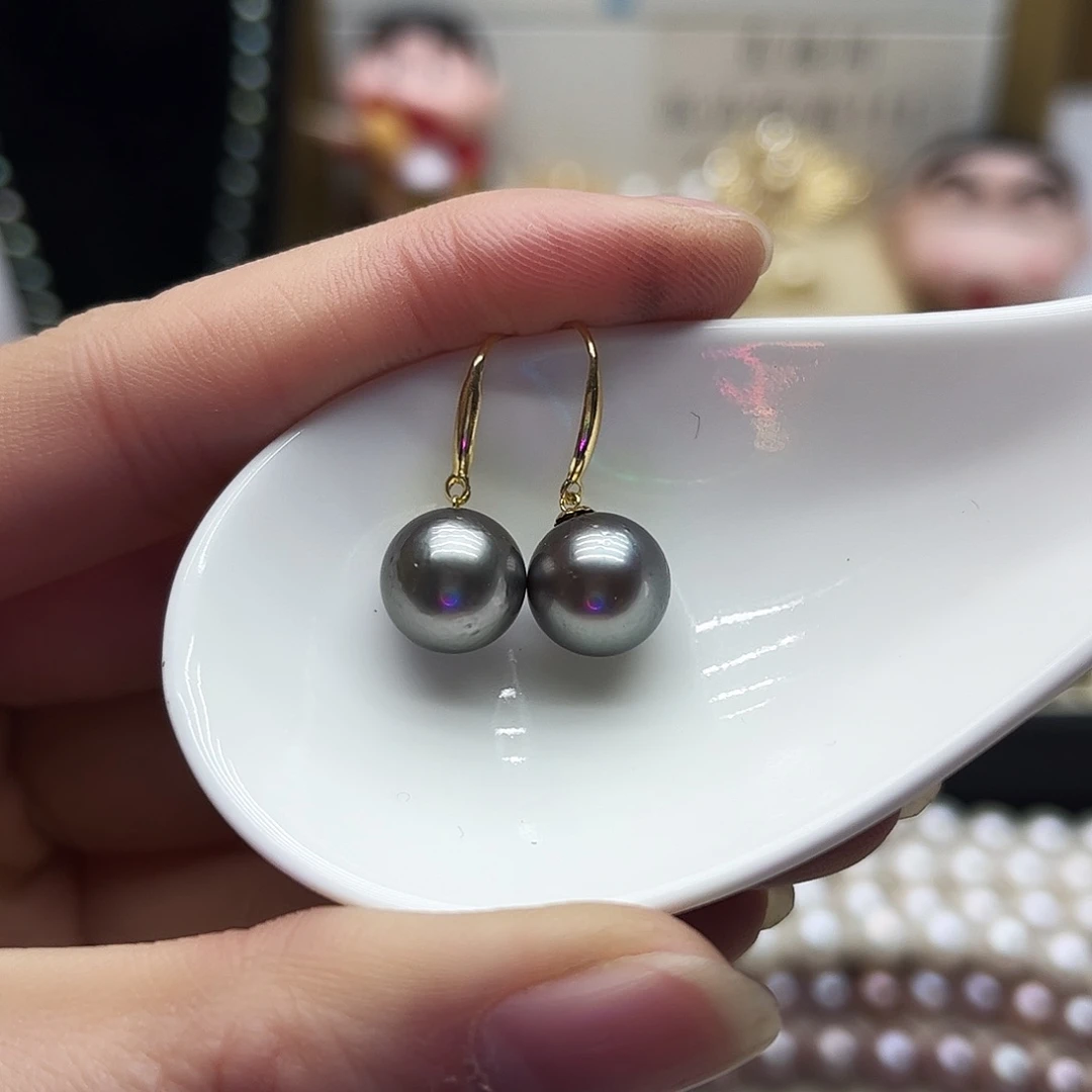 海水珍珠18K金镶嵌耳饰