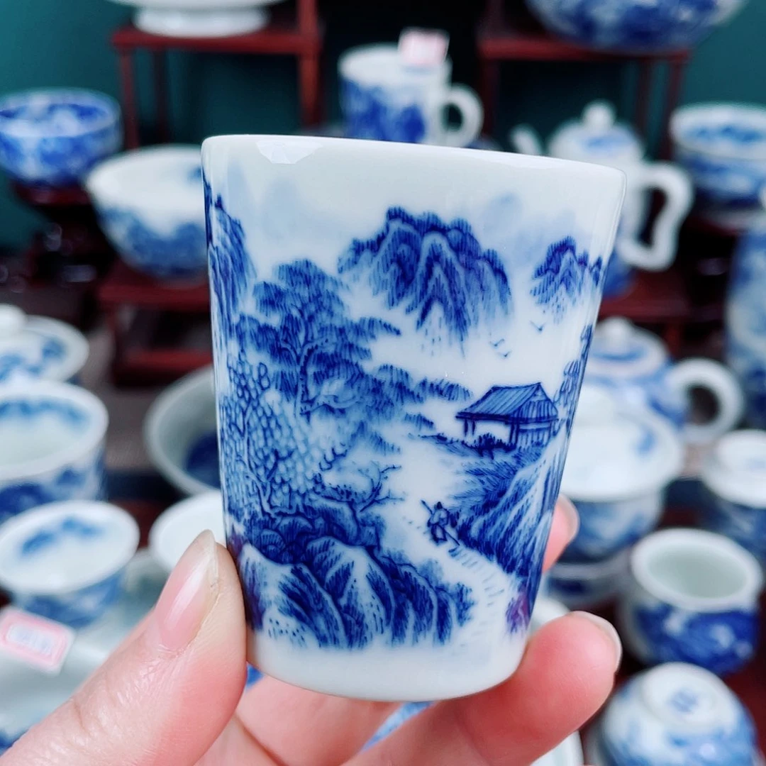 手工手绘青花，青花