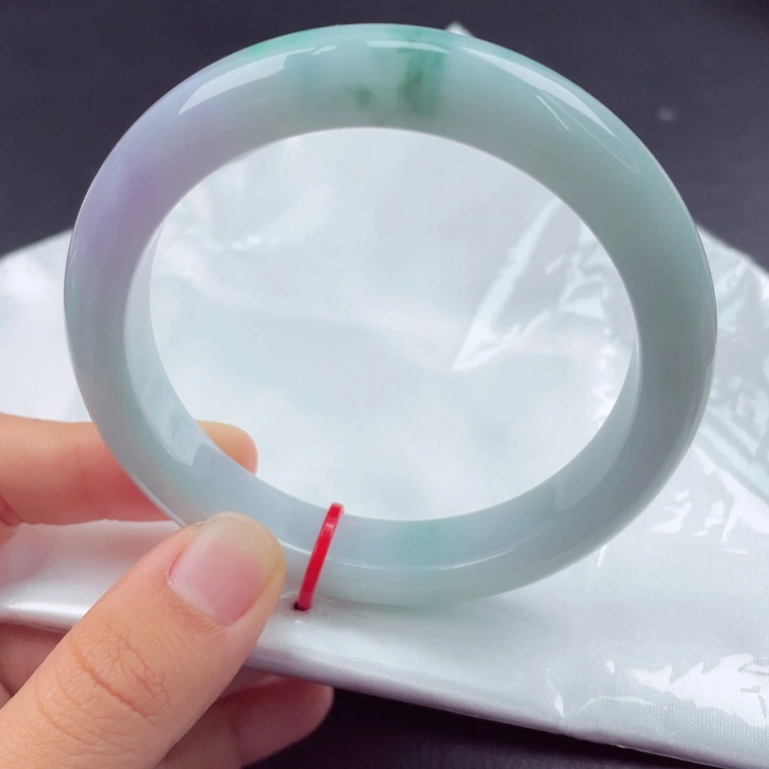 麦***童翡翠未镶嵌手镯6061正圈