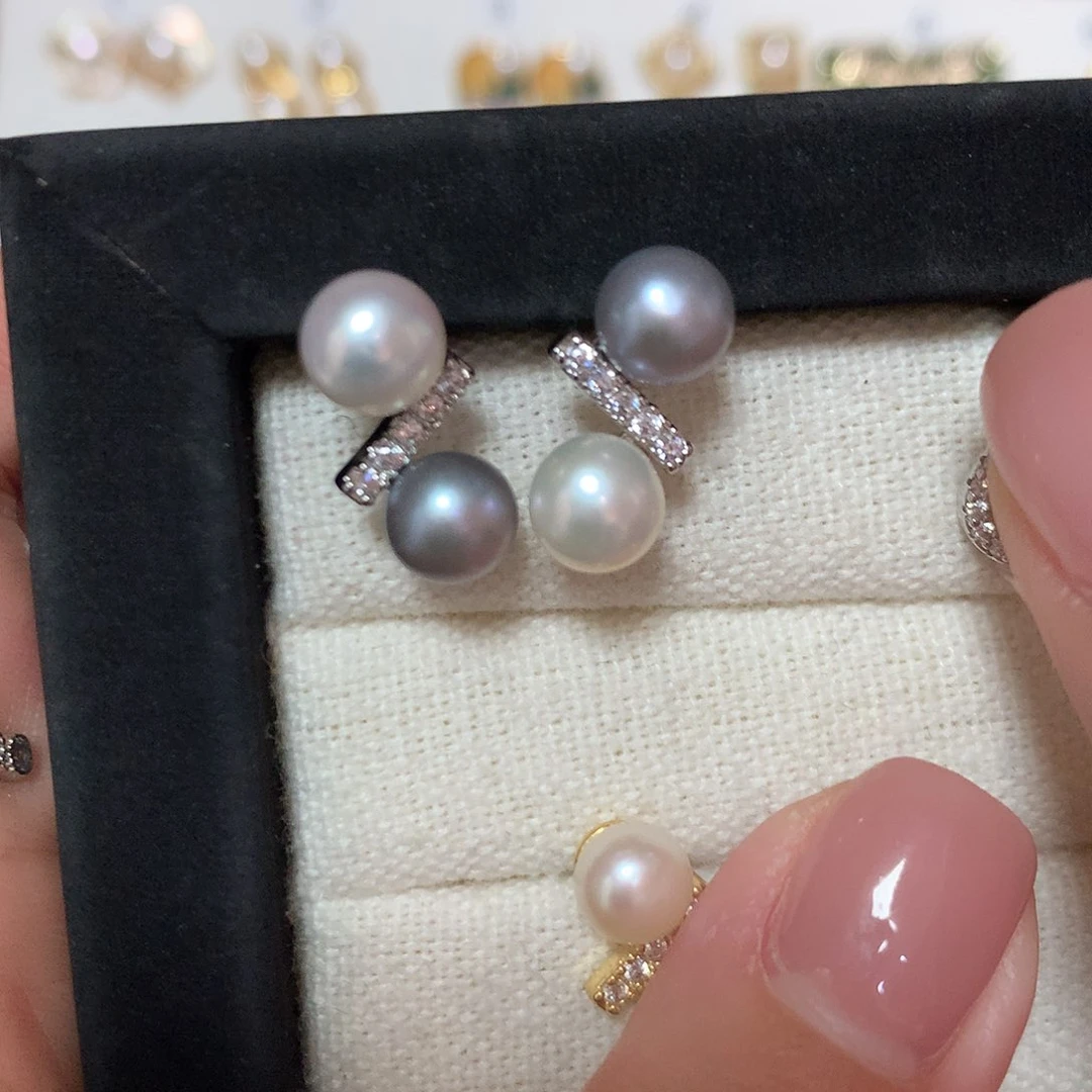 淡水珍珠耳饰合金