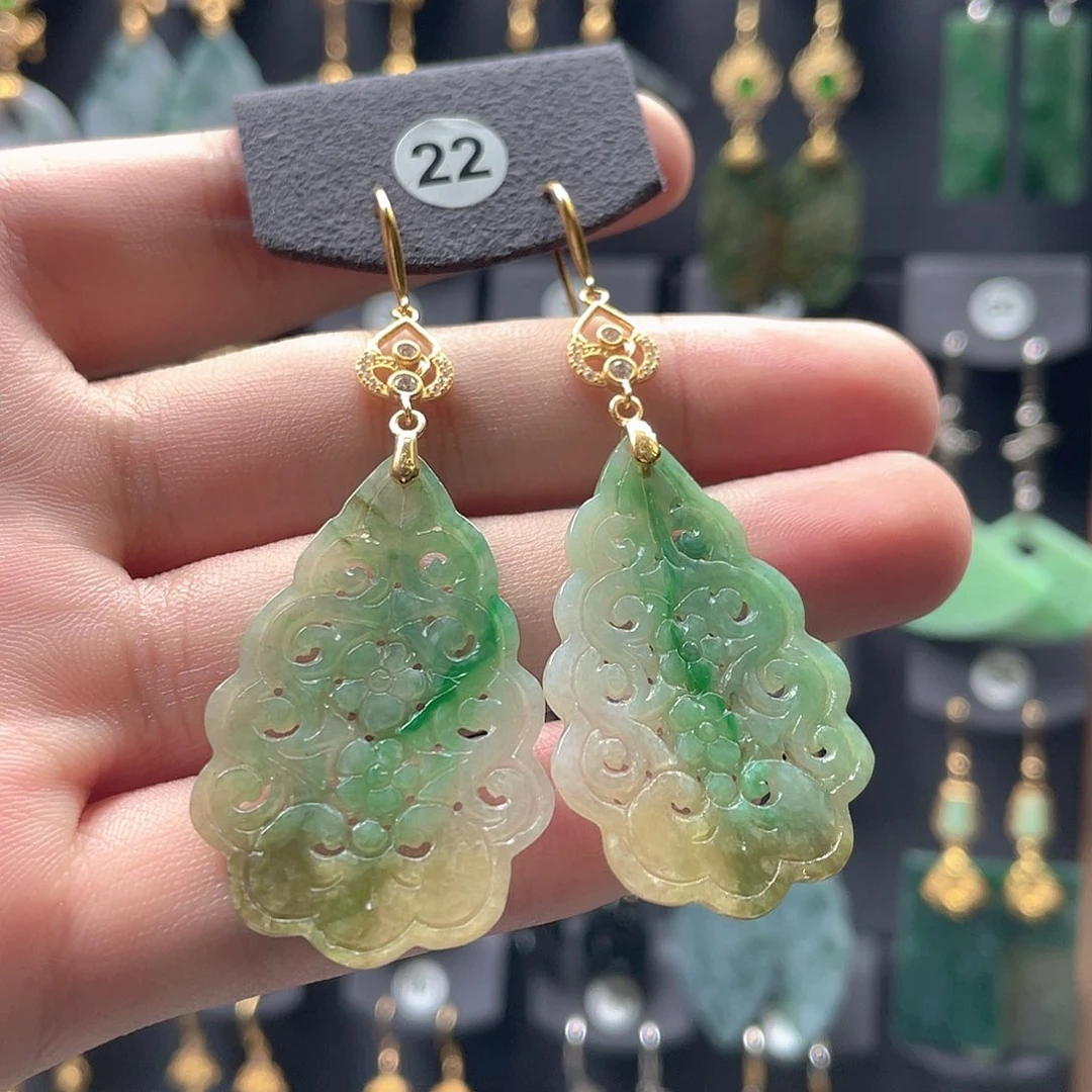 翡翠未镶嵌耳饰翡翠