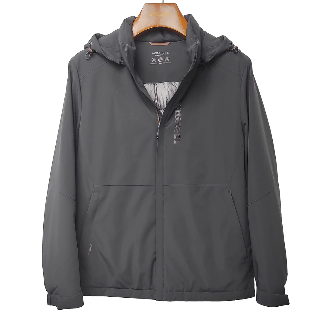 宾奴冬季男装纯色百搭羽绒服上衣秋冬休闲连帽保暖外套男款男士