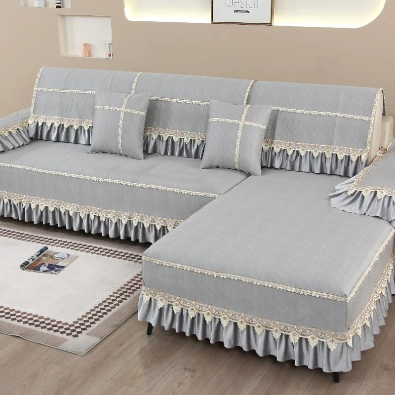 沙发垫夏季冰丝凉席盖巾简约防滑全包三座贵妃夏天款沙发套罩定制