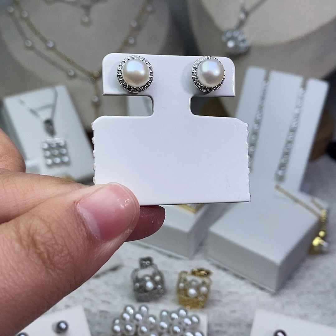 银S925镶嵌耳饰淡水珍珠