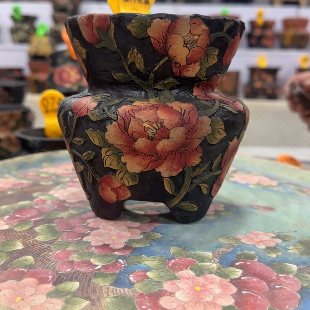 …***…紫砂花盆精品多肉手绘花盆