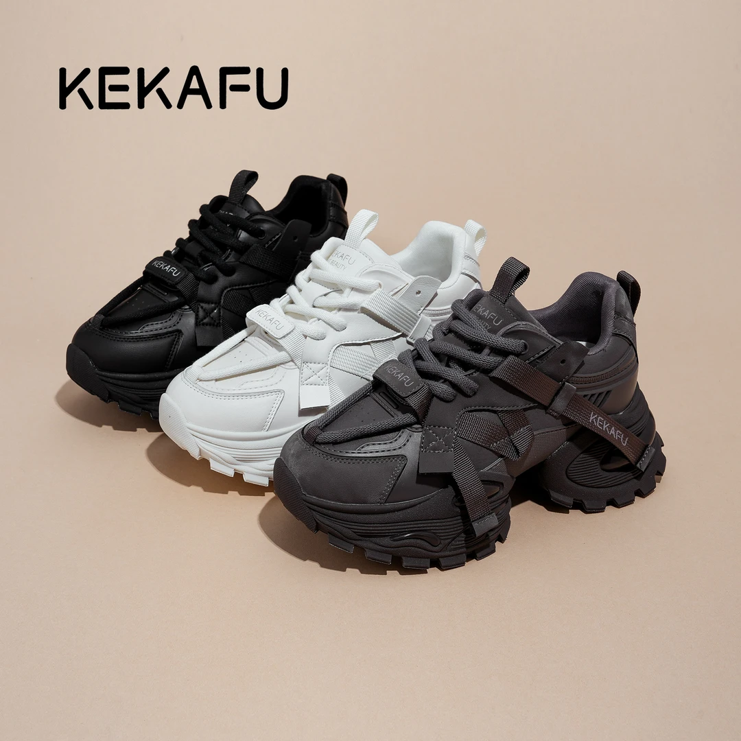 KEKAFU/珂卡芙2025年新款增高显脚小【厚底内增高7CM】时尚老爹鞋
