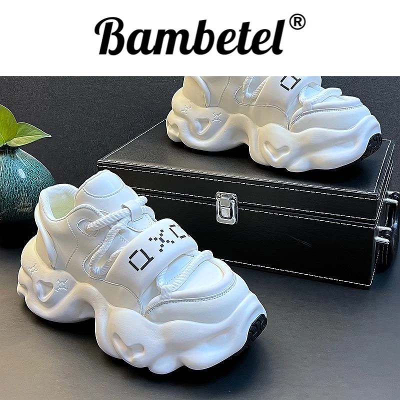 Bambetel白色休闲鞋男超火老爹鞋内增高厚底小白鞋韩版潮流男