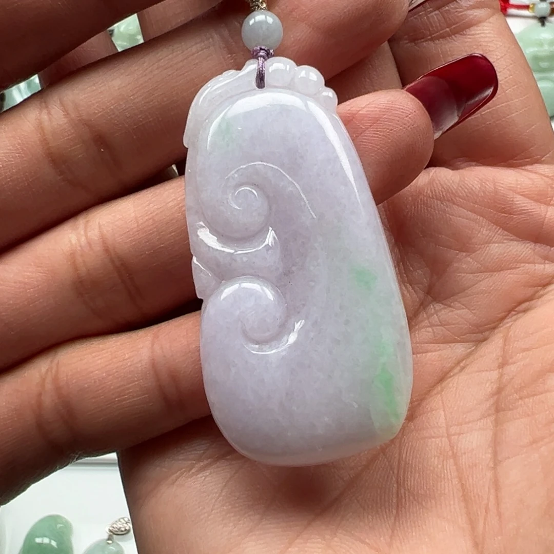 翡翠颈饰未镶嵌紫罗兰如意