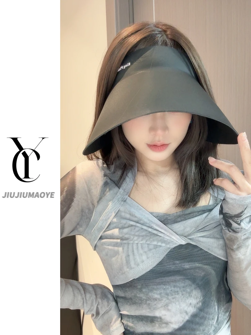 空顶防晒帽夏季防紫外线遮阳帽户外轻奢无痕一体