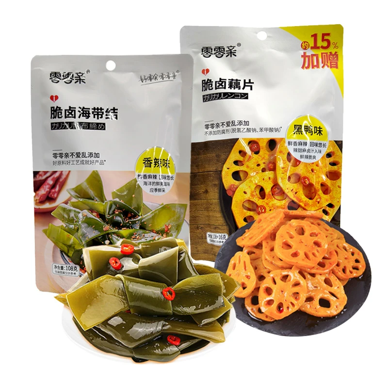 零零亲脆卤海带结 脆卤藕片香辣味黑鸭味下饭菜网红休闲零食