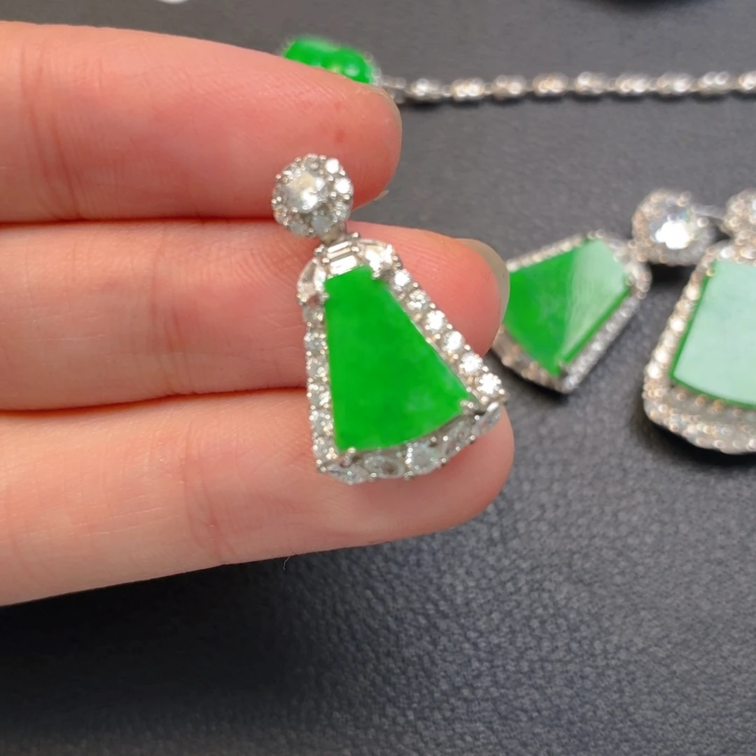 翡翠银S925镶嵌吊坠(不含链)