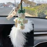 汽车网红铃兰花钩织成品车载后视镜吊坠挂饰创意编制女神装饰用品