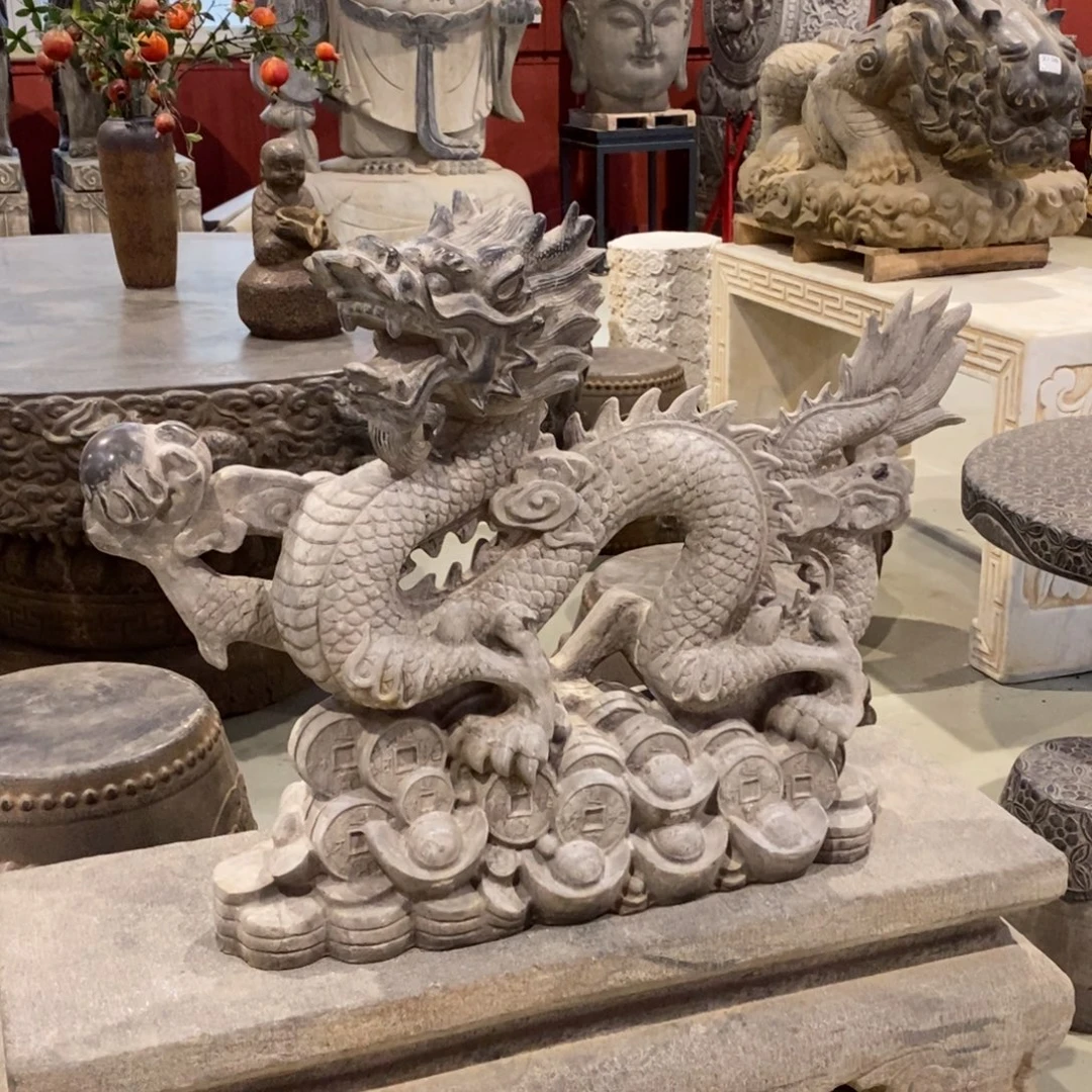 月***水石材龙摆件青石包邮