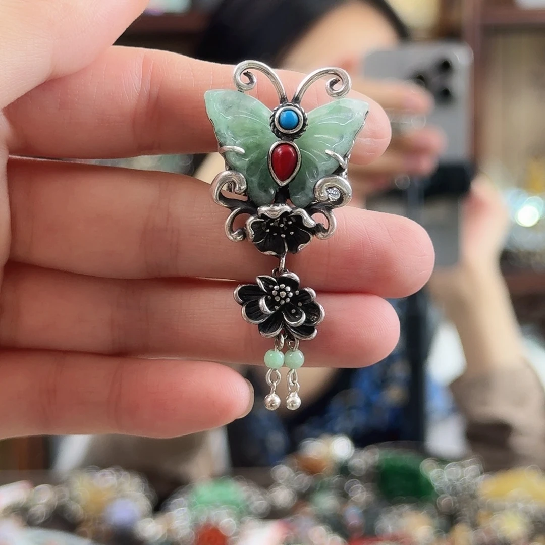 翡翠银S925镶嵌戒指