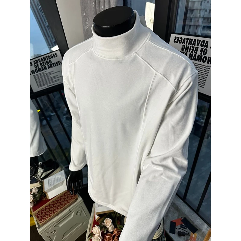 cleanfit重磅解构德绒打底衫男秋冬季潮牌高级感正肩修身长袖T恤