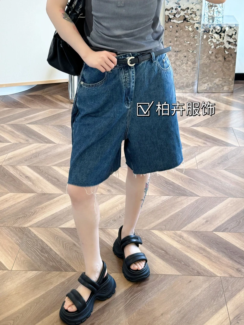 【柏卉服饰】净版牛仔五分裤