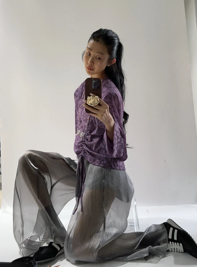 VIVISPLENDID20285#（定制款NO退NO换）芋泥波波豹纹防晒纱衫