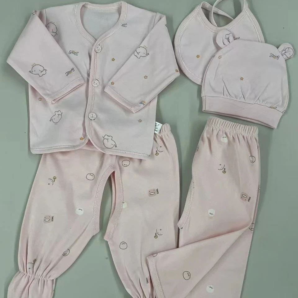 森系单排扣通用春秋常规款套装新生儿和尚服秋冬肚兜