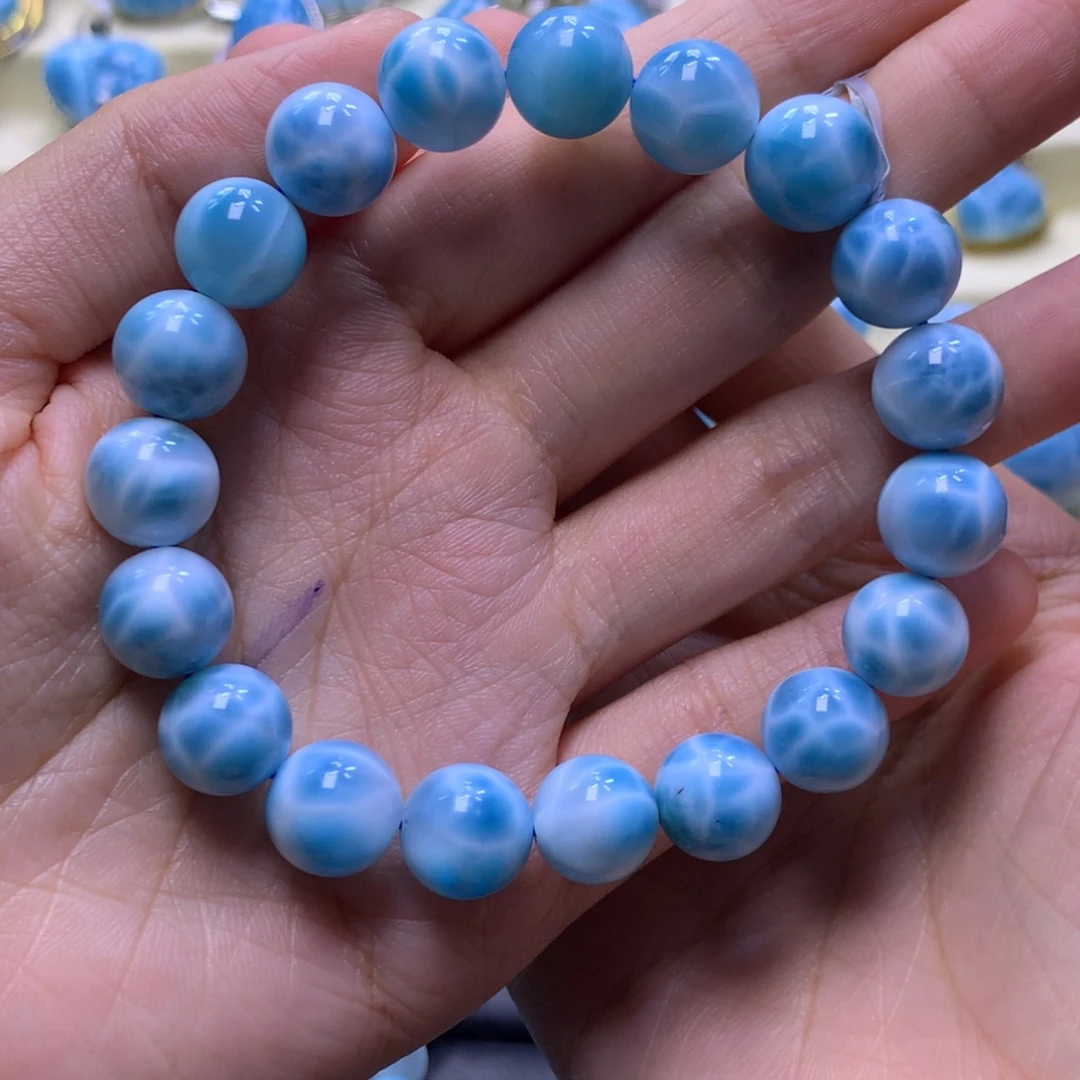 针钠钙石（海纹石）未镶嵌手串11+手串色差略异