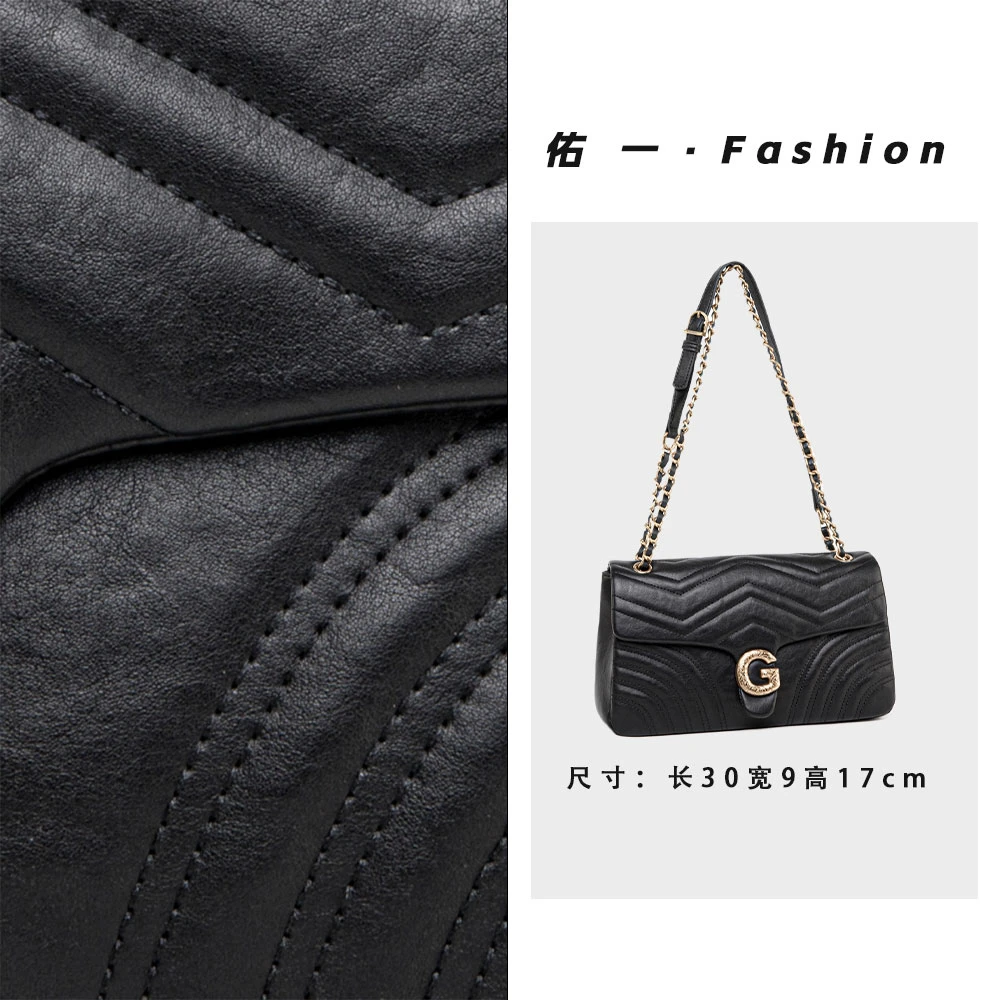 【工厂直销】QYX-7027-黑色轻奢时尚百搭气质女包