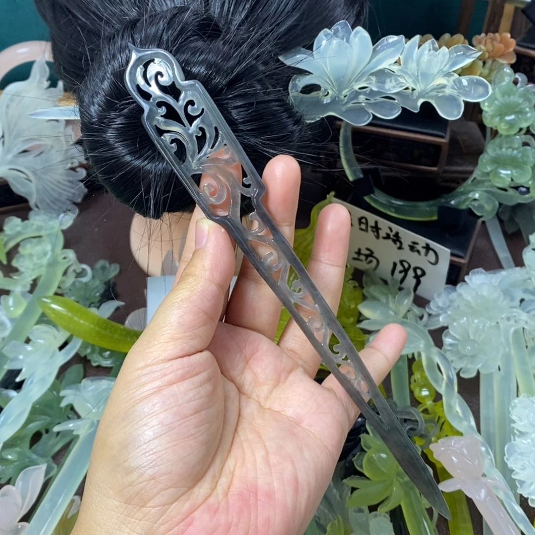 蛇纹石玉未镶嵌发饰