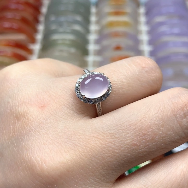 玛瑙/玉髓戒指银S925镶嵌