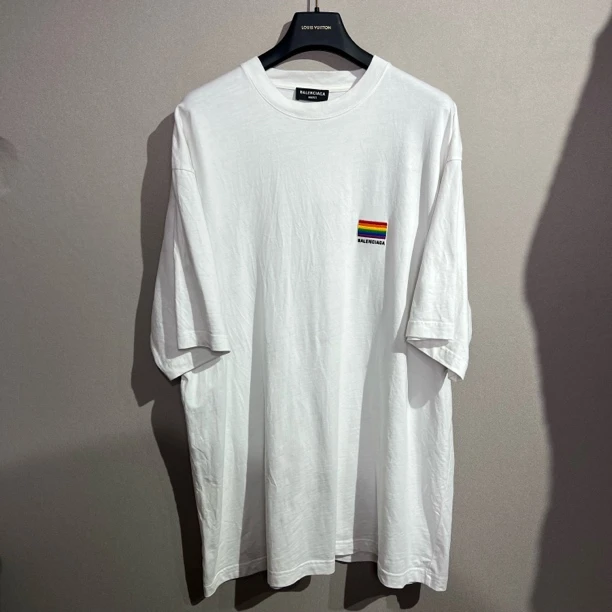 未使用 Balenciaga/巴黎世家 白色彩虹短袖/尺码：M /已鉴定洗护
