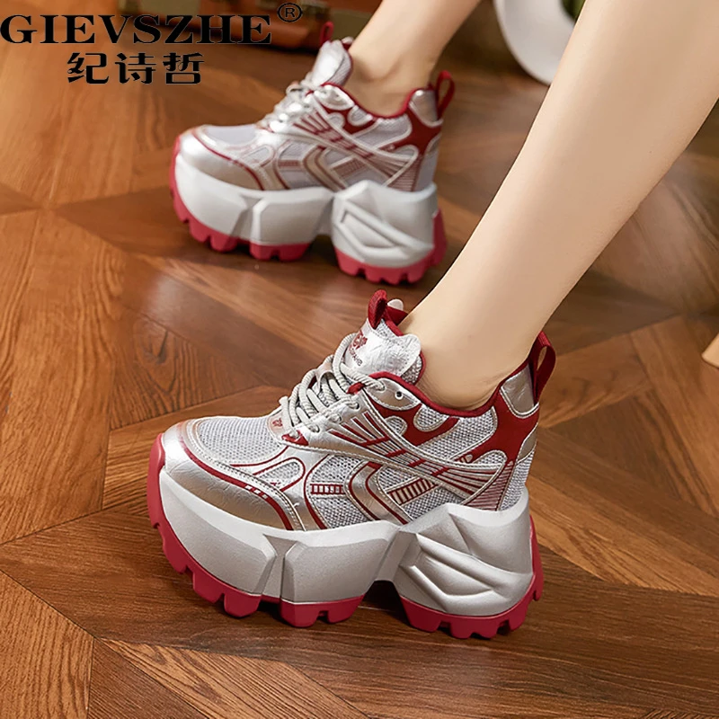 纪诗哲女士运动鞋增高显瘦老爹鞋女秋冬保暖小个子百搭松糕休闲鞋
