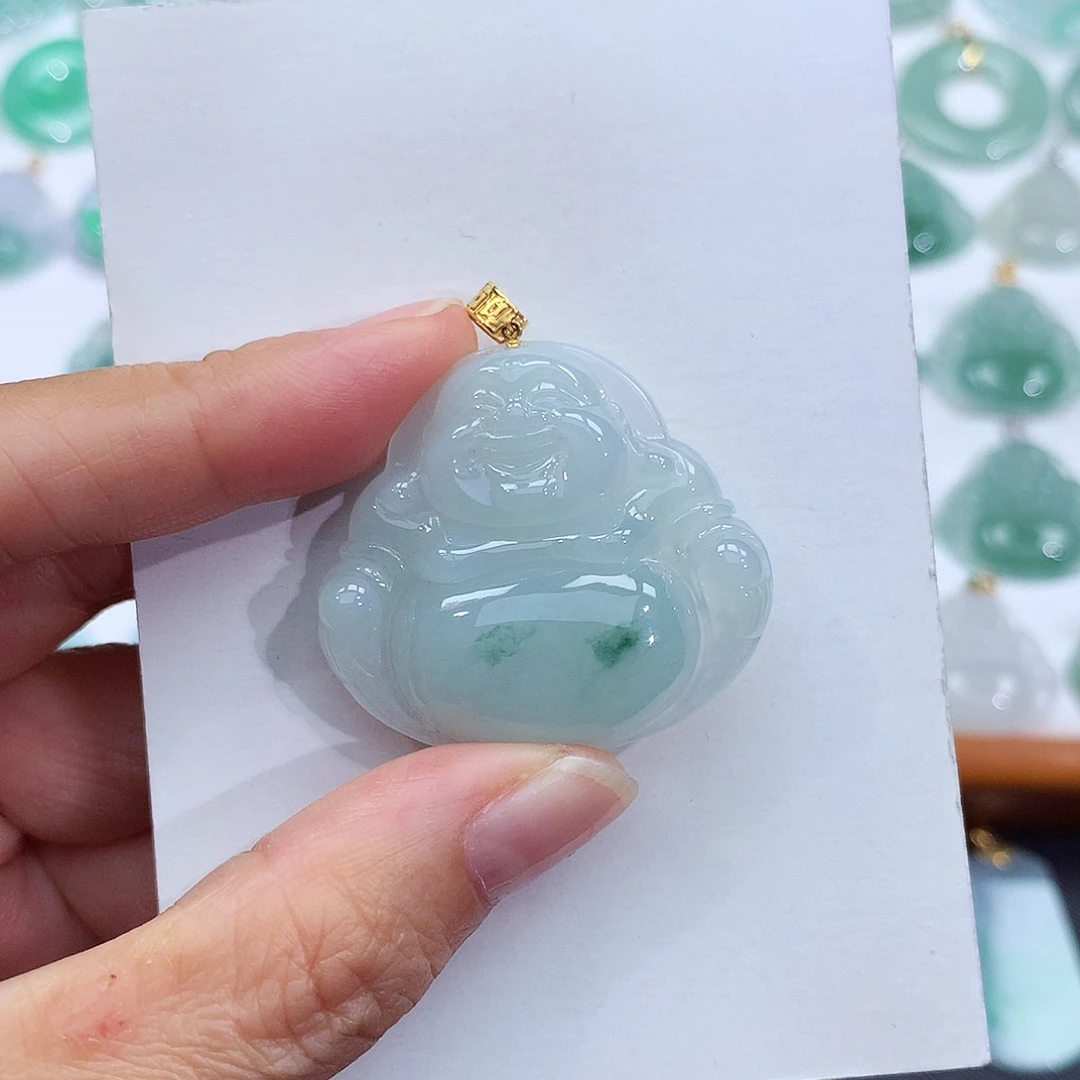 颈饰18K金镶嵌翡翠翡翠吊坠
