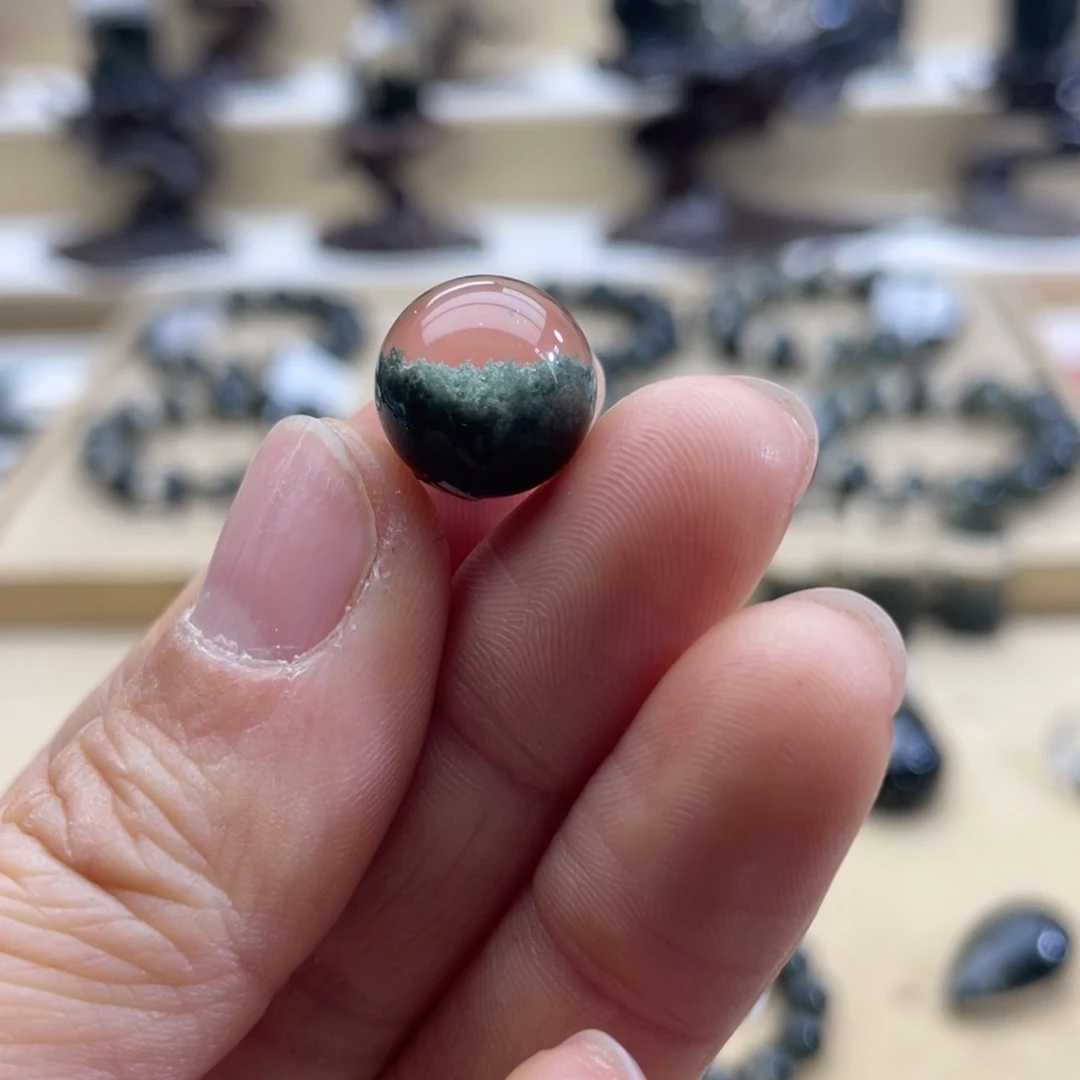 水晶手链未镶嵌A****y绿幽灵聚宝盆单珠定制不退换