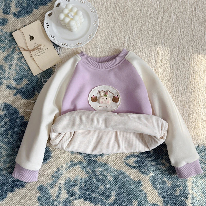 新款女童加厚潮款秋冬装上衣长袖打底衫女宝宝洋气卫衣儿童童装