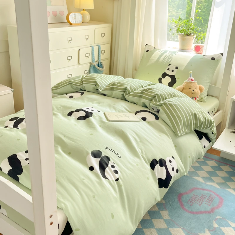 90x190大学生床单宿舍单人被套单件学校床上用品三件套纯棉小清新